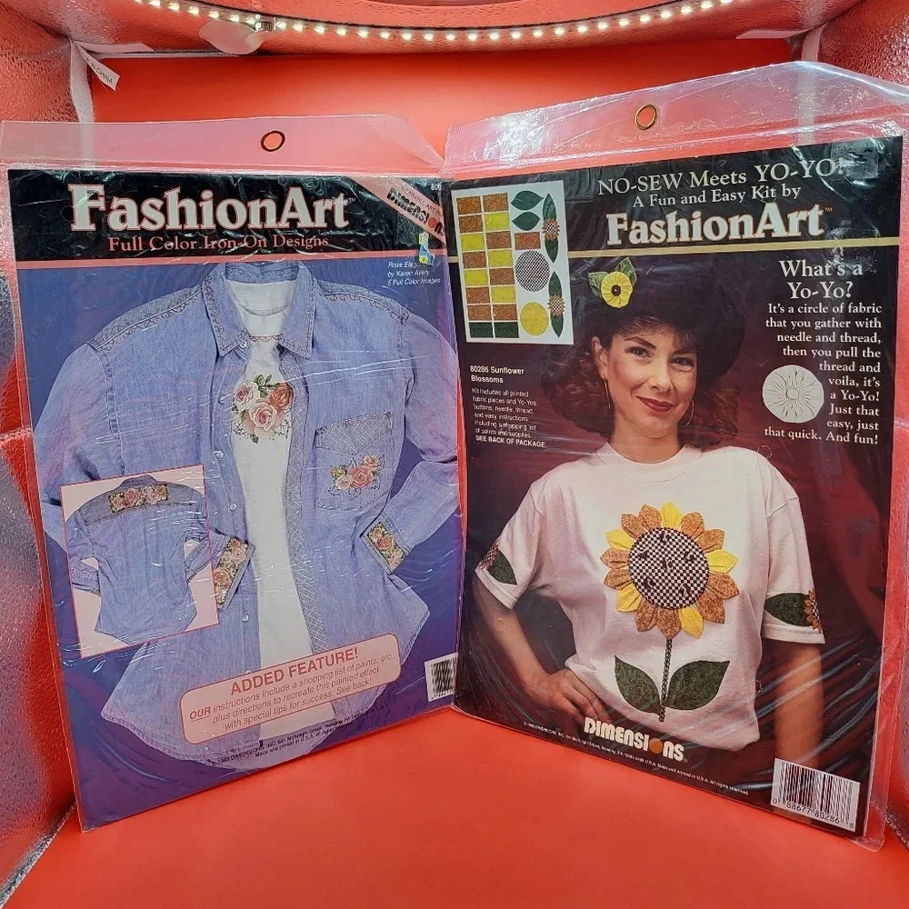 Vtg Dimensions Fabric Transfers Lot Fashion Art Sunflower Blossom Rose Elegance